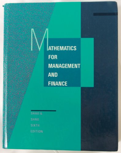 9780538804820: Mathematics for Management and Finance