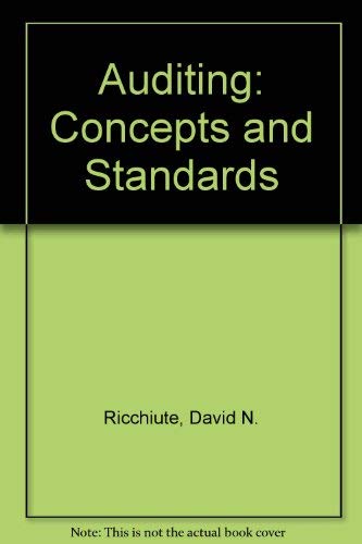 9780538814027: Auditing: Concepts and Standards