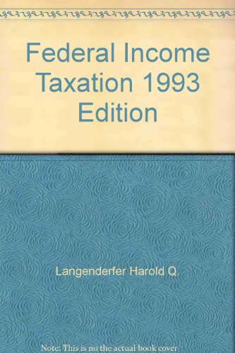 Beispielbild fr Federal Income Taxation 1993 zum Verkauf von Top Notch Books