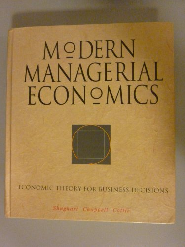 Beispielbild fr Modern Managerial Economics zum Verkauf von Better World Books: West