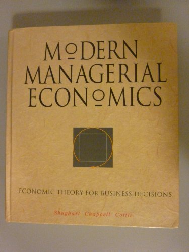 Imagen de archivo de Modern Managerial Economics a la venta por Better World Books: West