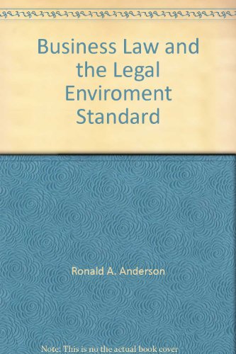 Imagen de archivo de Business Law and the Legal Environment, Standard Volume a la venta por HPB-Red