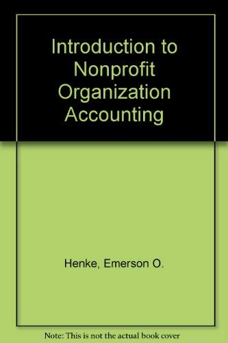Stock image for Introduction to Nonprofit Organization Accounting for sale by Better World Books