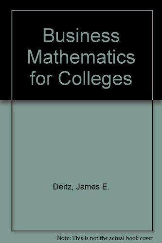 Stock image for Brief Course of Business Mathematics for Colleges for sale by HPB-Red