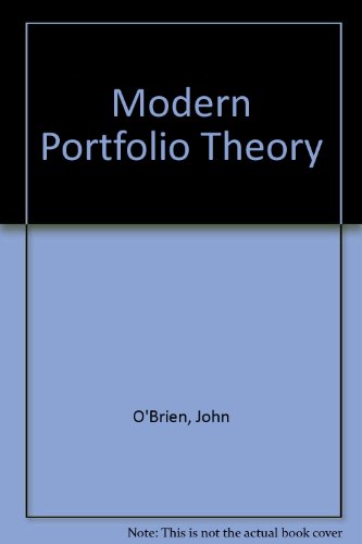 Modern Portfolio Theory (9780538848091) by John O'Brien; Sanjay Srivastava