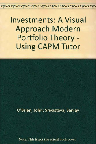 Imagen de archivo de Investments: A Visual Approach: Volume I: Modern Portfolio Theory and CAPM Tutor a la venta por Solr Books