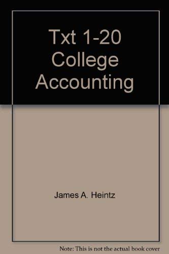Imagen de archivo de College Accounting : Chapters 1-20 a la venta por a2zbooks