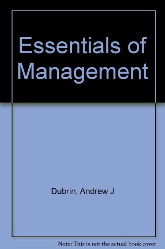 Essentials of Management (9780538855471) by DuBrin, Andrew J.