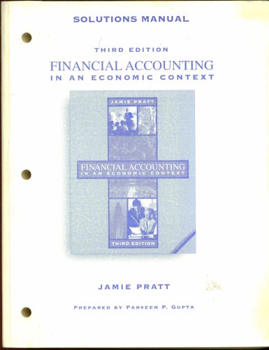 Stock image for Solutions Manual Third Edition Financial Accounting in an Economic Context for sale by HPB-Red