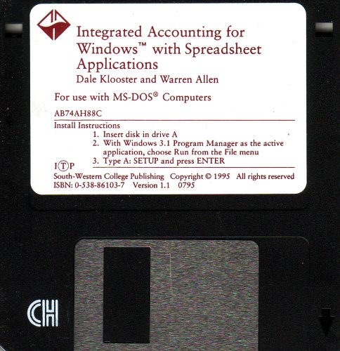 Integrated Accounting for Windows with Spreadsheet Applications: For Use with Ms-dos Computers: 3.5" Floppy Disk (9780538861038) by Dale Klooster