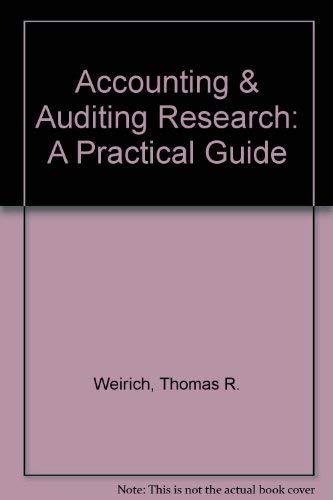 Stock image for Accounting & Auditing Research for sale by Top Notch Books