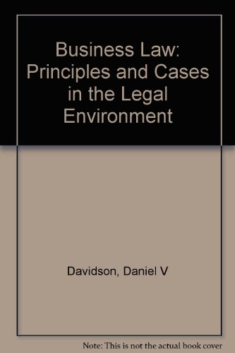Study Guide with Quicken Business Law Partner TM CD-ROM for Business Law: Principles and Cases in the Legal Environment (9780538868570) by Davidson, Daniel; Knowles, Brenda; Forsythe, Lynn