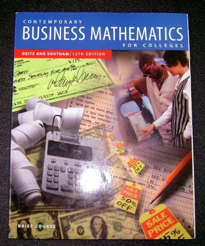 Beispielbild fr Contemporary Business Mathematics for Colleges, Brief Course zum Verkauf von Cronus Books