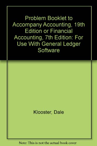 Problem Booklet for Solutions Software Accounting 19E (9780538874250) by Warren, Carl S.; Reeve, James M.; Fess, Philip E.