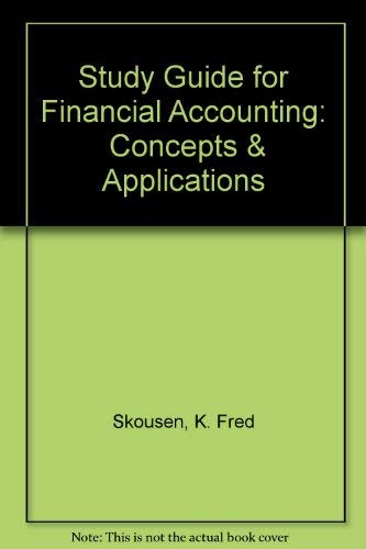 Imagen de archivo de Study Guide for Financial Accounting: Concepts & Applications a la venta por HPB-Red