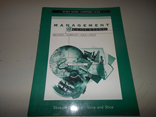 Imagen de archivo de Study Guide for Managerial Accounting: Concepts & Applications Ch. 14-26 a la venta por HPB-Red