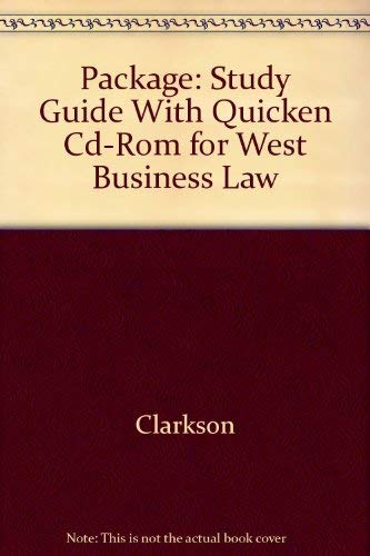Beispielbild fr Package: Study Guide With Quicken Cd-Rom for West Business Law zum Verkauf von Basement Seller 101
