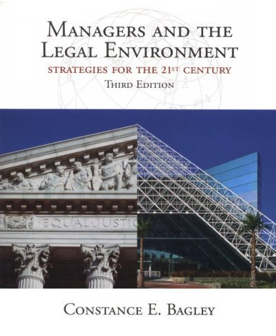 Stock image for Managers and the Legal Environment for sale by Better World Books