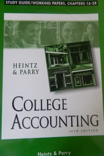 9780538886031: College Accounting: Study Guide/Working Papers, Chapters 16-28