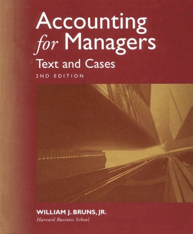 Imagen de archivo de Accounting for Managers : Text and Cases a la venta por Better World Books