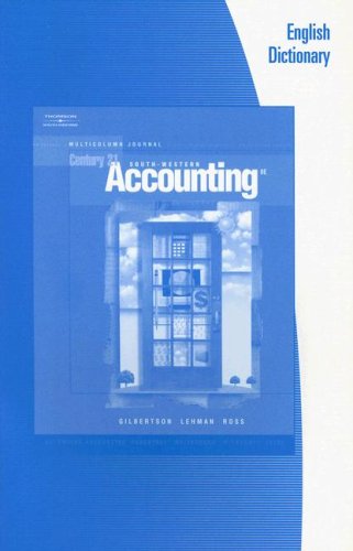 Stock image for English Dictionary for Gilbertson/Lehman/Passalacqua/Ross' Century 21 Accounting, 8th for sale by Nationwide_Text