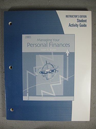 Imagen de archivo de Thomson Managing Your Personal Finances Instuctor's Edition Student Activity Guide. (Paperback) a la venta por Nationwide_Text