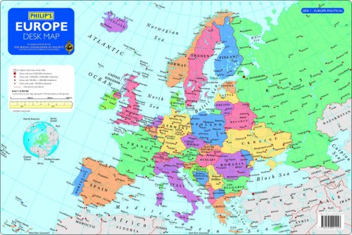 Philip's Europe Desk Map (9780540091553) by Philips