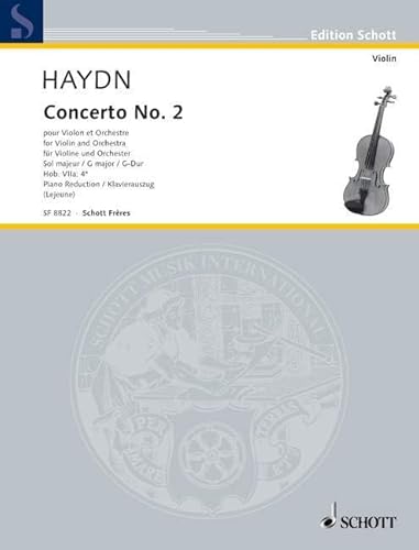 9780543508300: Concerto No. 2 Sol majeur: Revision and cadences by Marcel Lejeune. Hob.VIIa:4. violin and orchestra. Rduction pour piano avec partie soliste.