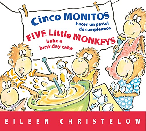 Stock image for 5 Little Monkeys Bake Birthday Cake/Cinco Monitos Hacen Un Pastel de Cumpleanos: Bilingual English-Spanish for sale by ThriftBooks-Atlanta