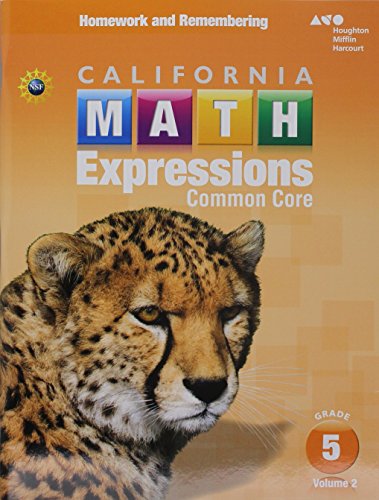Stock image for Houghton Mifflin Harcourt Math Expressions: Homework and Remembering Workbook, Volume 2 Grade 5 for sale by SecondSale
