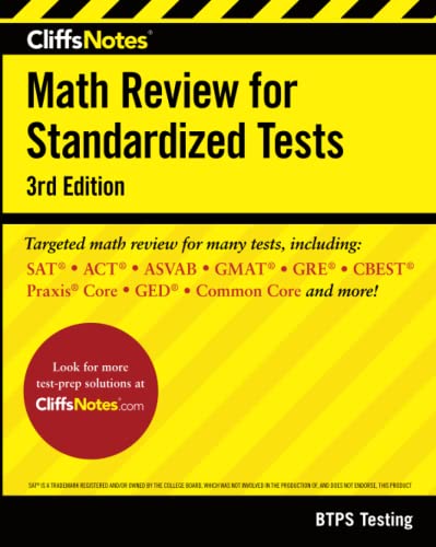 Imagen de archivo de CliffsNotes Math Review for Standardized Tests 3rd Edition (CliffsNotes Test Prep) a la venta por Wonder Book