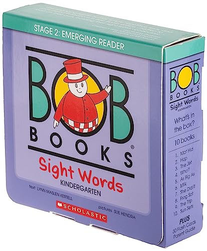 Bob Books - Sight Words Kindergarten Box Set Phonics, Ages 4 and Up, Kindergarten, Flashcards (St...
