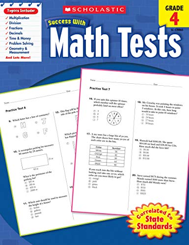 Imagen de archivo de Scholastic Success with Math Tests, Grade 4 a la venta por Reliant Bookstore