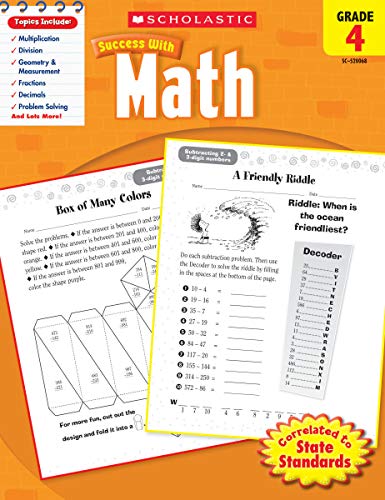 Imagen de archivo de Scholastic Success with Math, Grade 4 (Scholastic Success with Workbooks: Math) a la venta por SecondSale