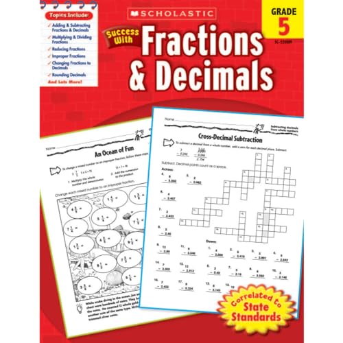 Stock image for Scholastic Success with Fractions & Decimals, Grade 5 (Success With Math) for sale by Half Price Books Inc.