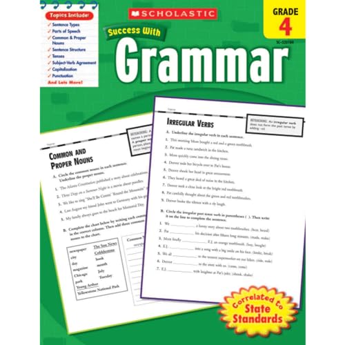 Beispielbild fr Scholastic Success with Grammar: Grade 4 Workbook zum Verkauf von Buchpark