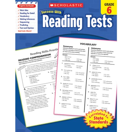 9780545201087: Scholastic Success With Reading Tests. Grade 6