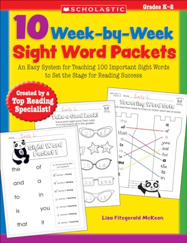 Beispielbild fr 10 Week-By-Week Sight Word Packets: An Easy System for Teaching 100 Important Sight Words to Set the Stage for Reading Success zum Verkauf von Buchpark