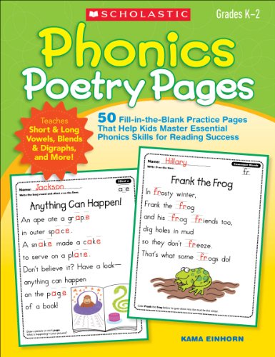 Beispielbild fr Phonics Poetry Pages: 50 Fill-In-The-Blank Practice Pages That Help Kids Master Essential Phonics Skills for Reading Success zum Verkauf von Russell Books