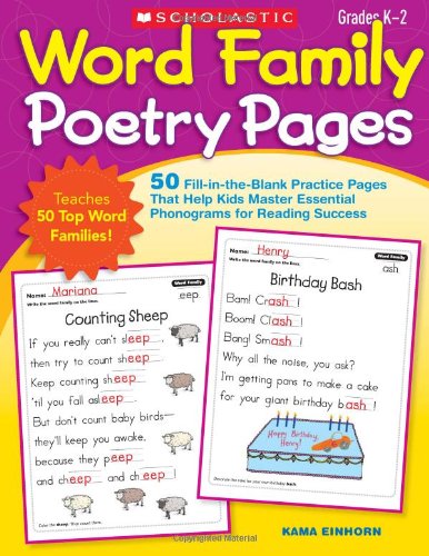 Beispielbild fr Word Family Poetry Pages: 50 Fill-in-the-Blank Practice Pages That Help Kids Master Essential Phonograms for Reading Success zum Verkauf von Goodwill of Colorado