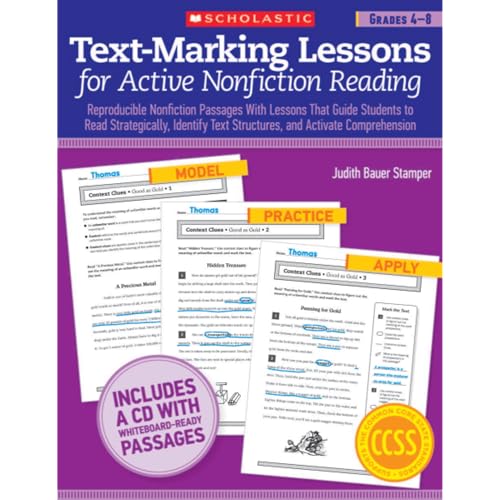 Stock image for Text-Marking Lessons for Active Nonfiction Reading (Grades 4-8): Reproducible Nonfiction Passages With Lessons That Guide Students to Read . Text Structures, and Activate Comprehension for sale by Orion Tech