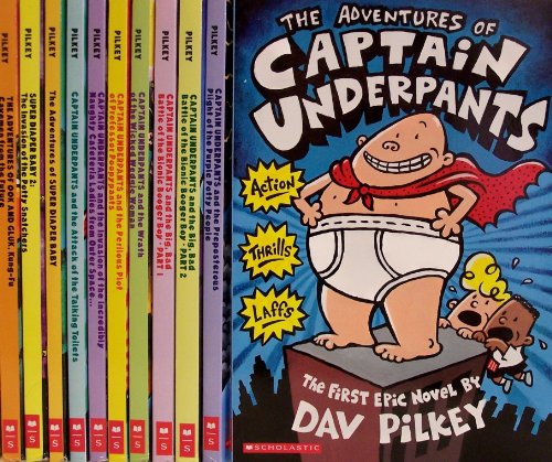 Beispielbild fr The Adventures of Captain Underpants Books 1-8 / Super Diaper Baby 1-2 and The Adventures of Ook and Gluk, Kung-Fu Cavemen from the Future - 11 Book Set (Captain Underpants & Super Diaper Baby) zum Verkauf von Plum Books