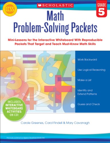 Beispielbild fr Math Problem-Solving Packets: Grade 5: Mini-Lessons for the Interactive Whiteboard With Reproducible Packets That Target and Teach Must-Know Math Skills?and Support the Common Core State Standards zum Verkauf von Decluttr