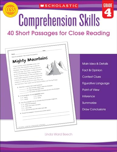 Stock image for Comprehension Skills: Short Passages for Close Reading: Grade 4 for sale by Goodwill of Colorado