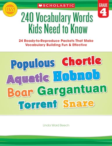 Beispielbild fr 240 Vocabulary Words Kids Need to Know, Grade 4: 24 Ready-to-reproduce Packets That Make Vocabulary Building Fun & Effective (Teaching Resources) zum Verkauf von BooksRun