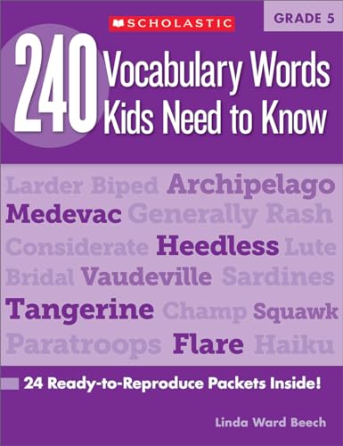 9780545468657: 240 Vocabulary Words Kids Need to Know: Grade 5: 24 Ready-To-Reproduce Packets Inside!