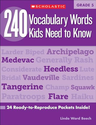 9780545468657: 240 Vocabulary Words Kids Need to Know: Grade 5: 24 Ready-To-Reproduce Packets Inside!