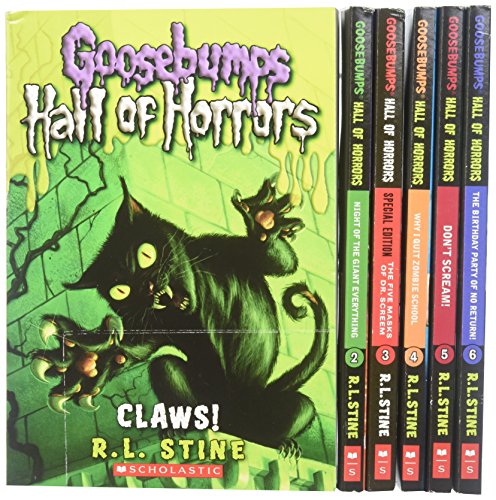 Beispielbild fr Goosebumps Hall of Horrors Boxed Set: #1 Claws!; #2 Night of the Giant Everything; #3 The Five Masks of Dr. Screem; #4 Why I Quit Zombie School; #5 Don't Scream!; #6 The Birthday Party of No Return! (Books 1-6) zum Verkauf von Wizard Books
