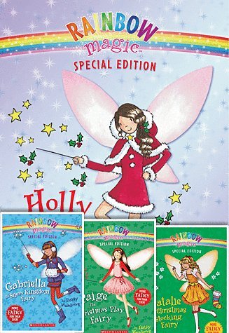 Stock image for Rainbow Magic Christmas Fairies Set of 4 with Glitter Snowflake Charm Bracelet, Paige the Christmas Play Fairy, Holly the Christmas Fairy, Natalie the Christmas Stocking Fairy, Gabriella the Snow Kingdom Fairy for sale by SecondSale