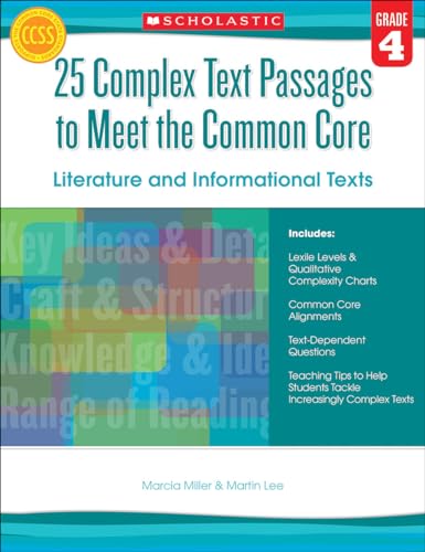 Imagen de archivo de 25 Complex Text Passages to Meet the Common Core: Literature and Informational Texts: Grade 4 a la venta por SecondSale